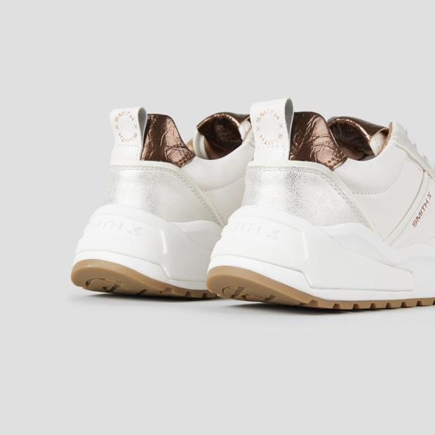 Sneakers Alexander Smith blaze woman in ivory and bronze laminated heel - 5