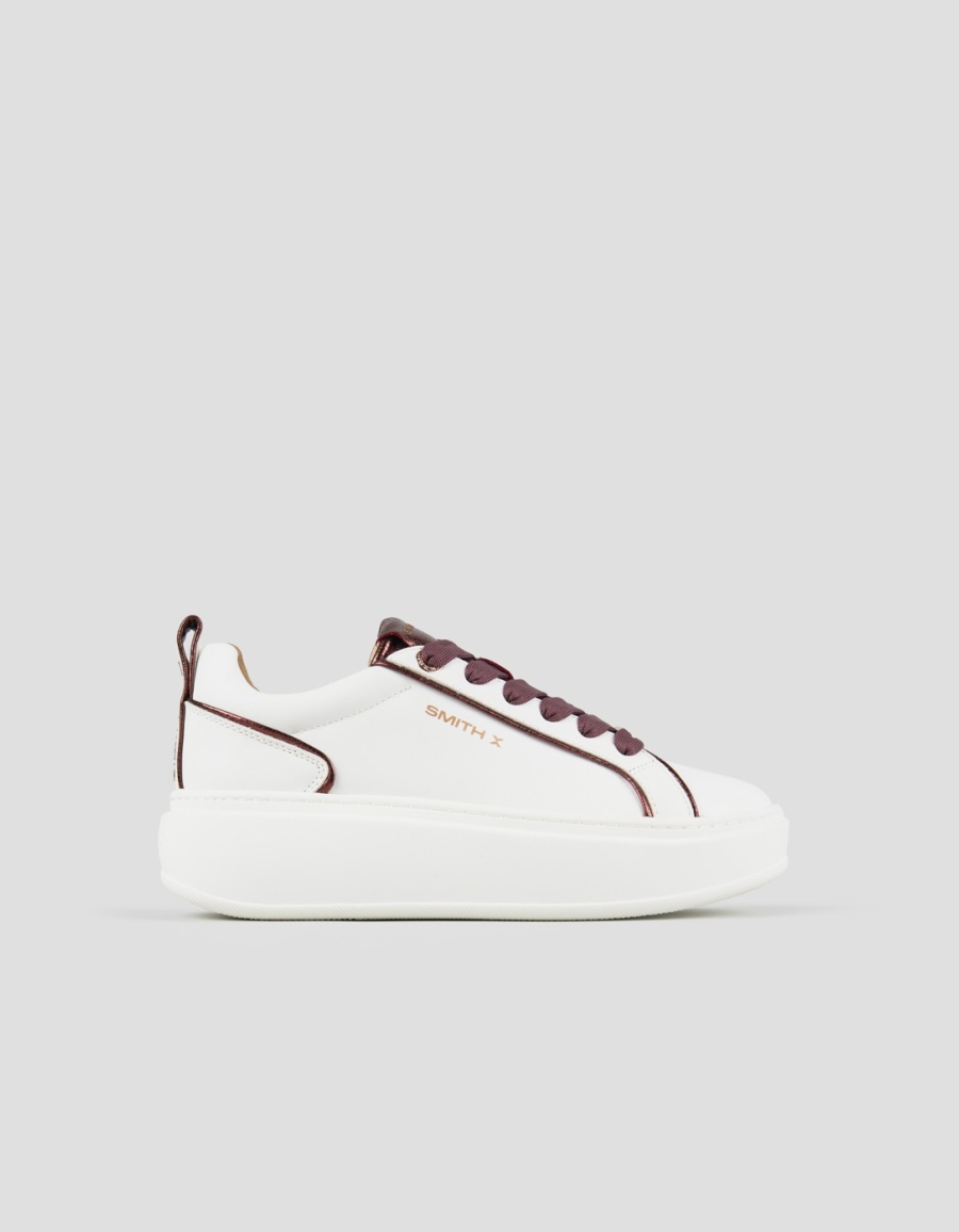Sneakers Alexander Smith stone woman in white and bordeaux laminated details - 1