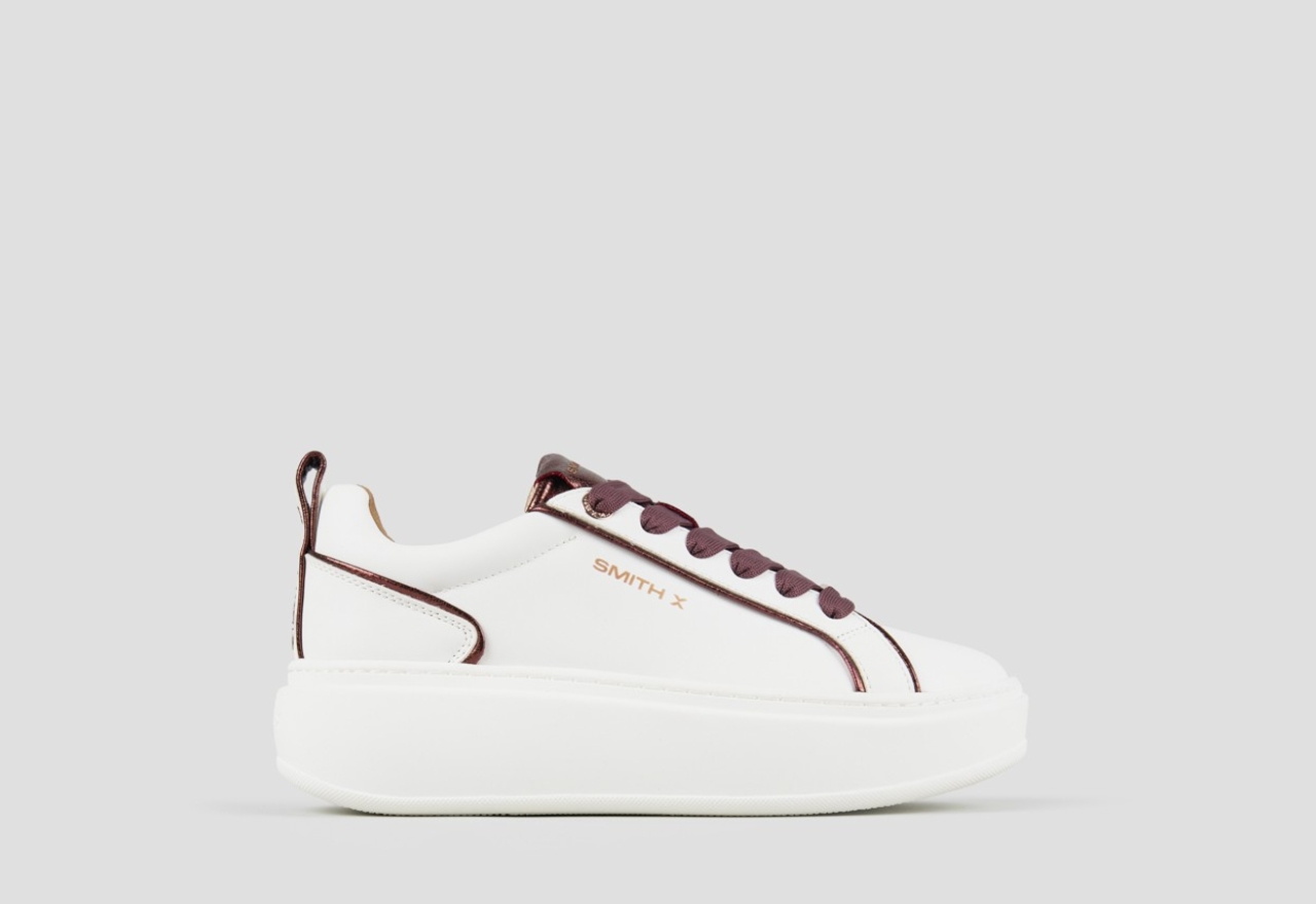 Sneakers Alexander Smith stone woman in white and bordeaux laminated details - 1