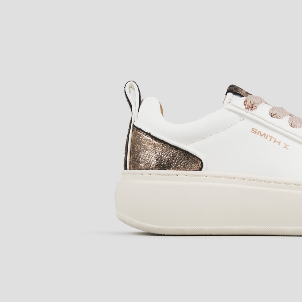 Sneakers Alexander Smith stone woman in white with laminated heel and beige sole - 2