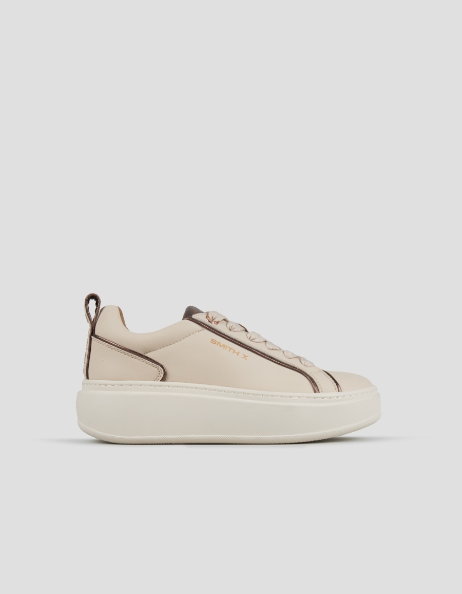 Sneakers Alexander Smith stone woman in ivory and bronze laminated details - 1