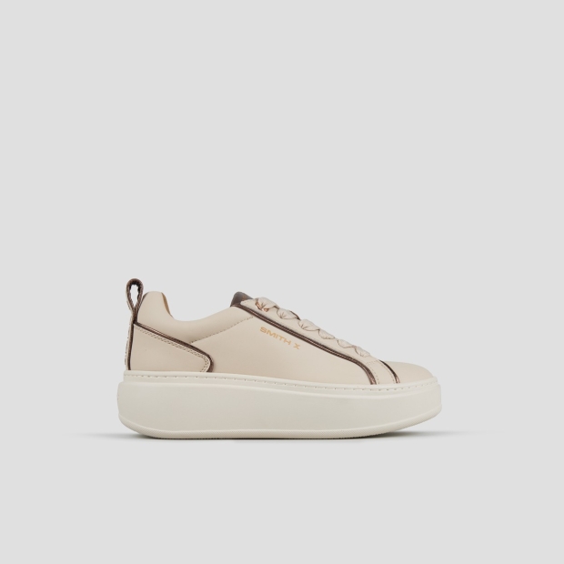 Sneakers Alexander Smith stone woman in ivory and bronze laminated details - 1