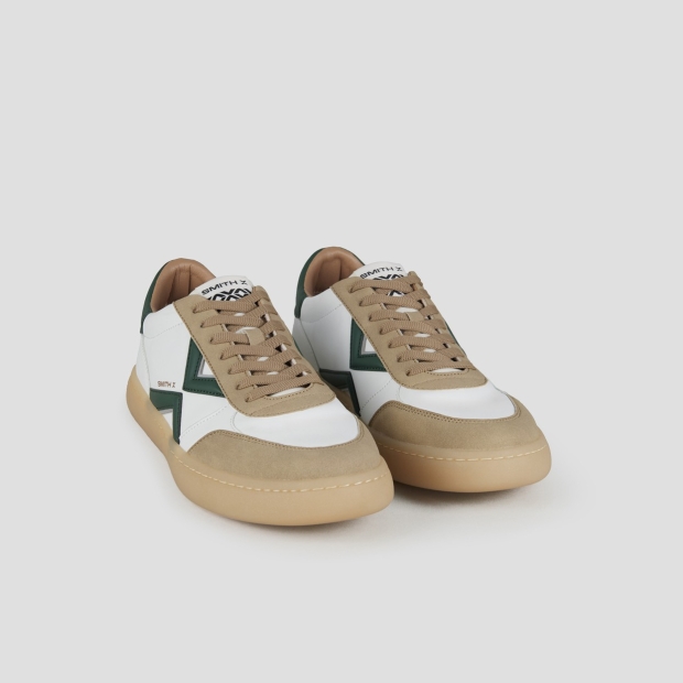 Sneakers Alexander Smith ocean man in white and suede details with green side logo and heel - 3