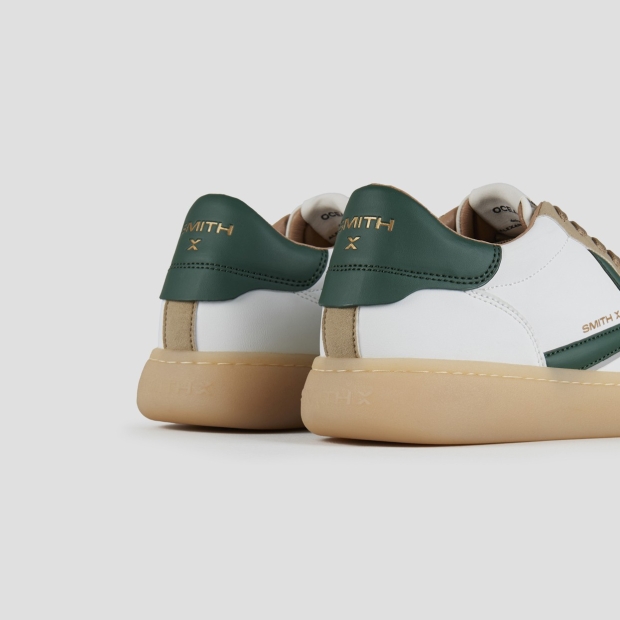 Sneakers Alexander Smith ocean man in white and suede details with green side logo and heel - 4