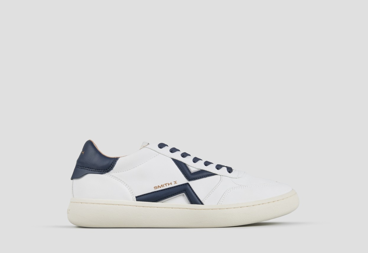 Sneakers Alexander Smith ocean man in white with blue side logo and heel - 1