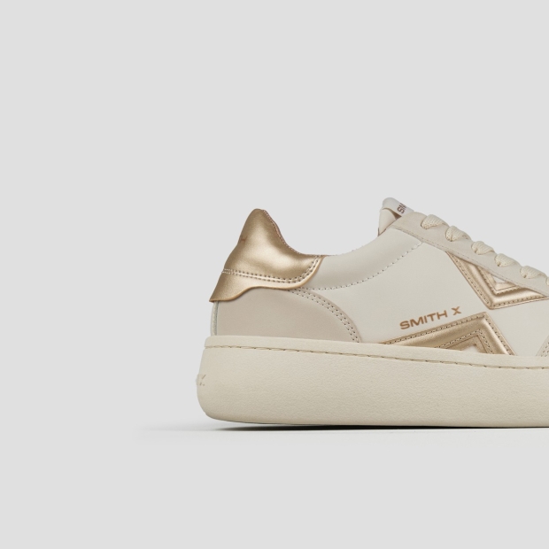 Sneakers Alexander Smith ocean woman in white with gold side logo and heel - 2