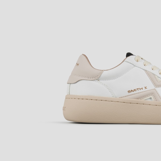 Sneakers Alexander Smith ocean woman in white with pink side logo and heel - 3