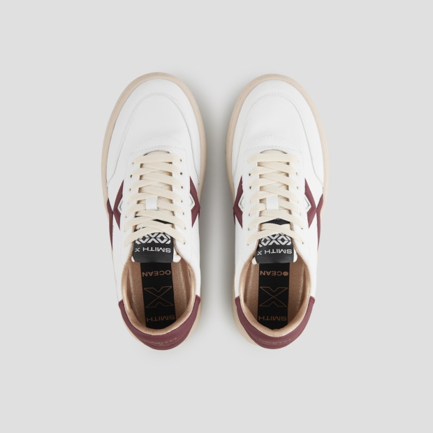 Sneakers Alexander Smith ocean woman in white with dark red side logo and heel - 6