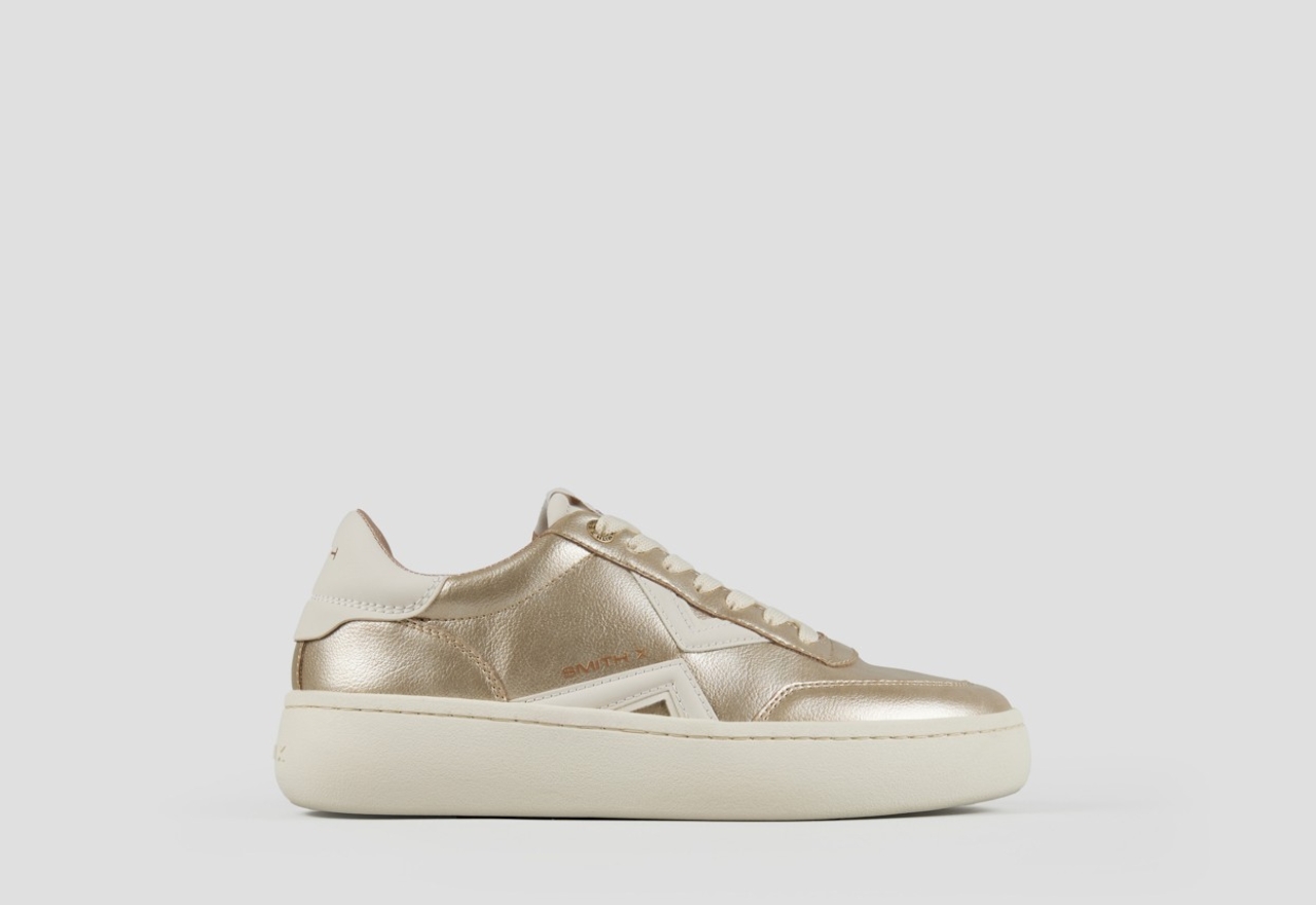 Sneakers Alexander Smith ocean woman in gold laminated with white side logo and heel - 1