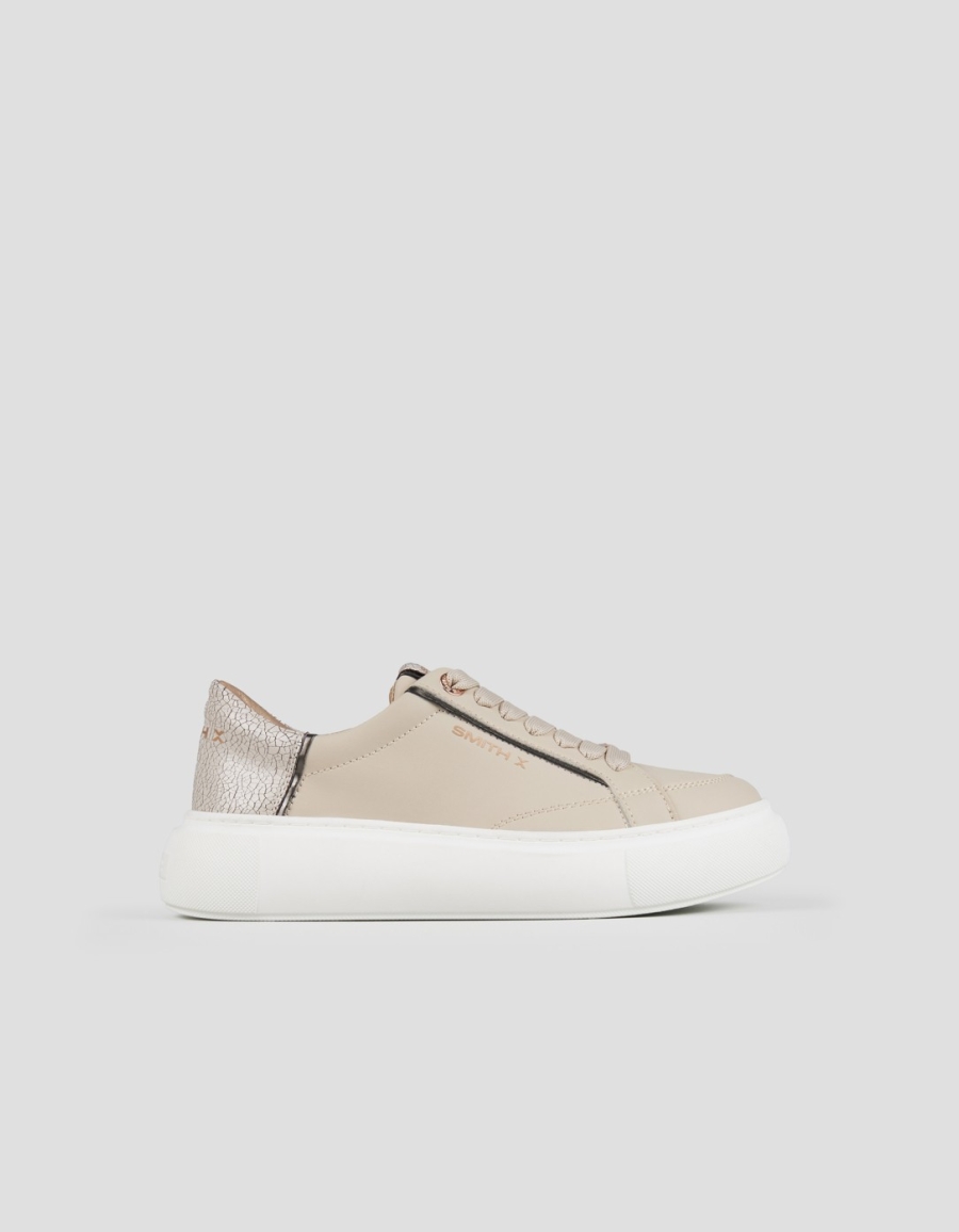 Sneakers Alexander Smith pearl woman in ivory and cracklè heel - 1