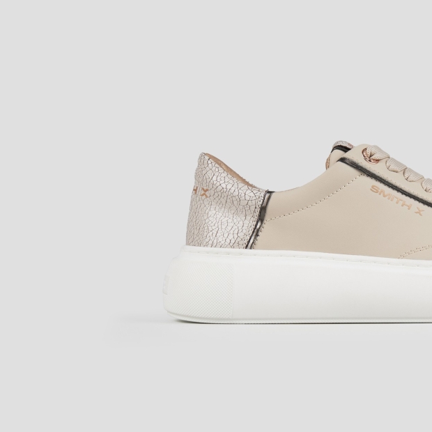 Sneakers Alexander Smith pearl woman in ivory and cracklè heel - 2