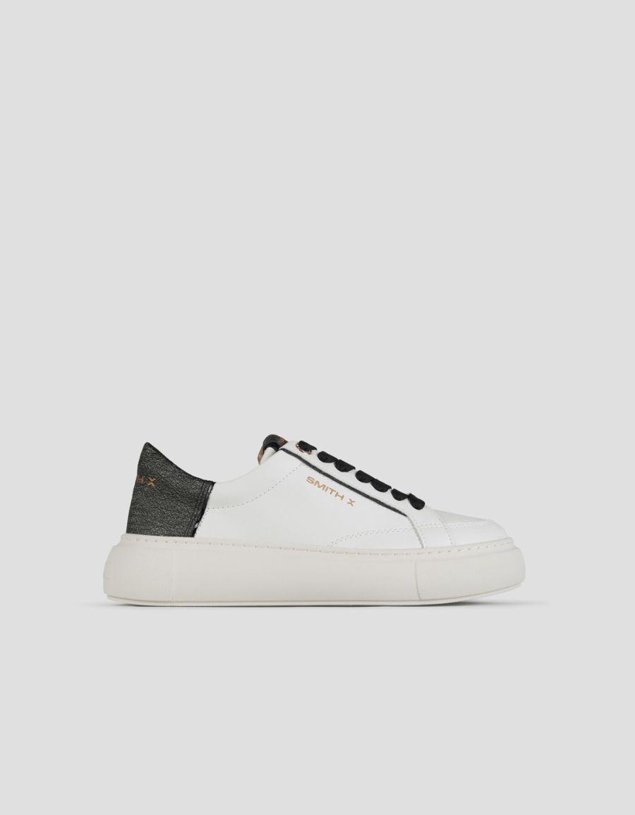 Sneakers Alexander Smith pearl woman in white and black glitter laminated heel - 1