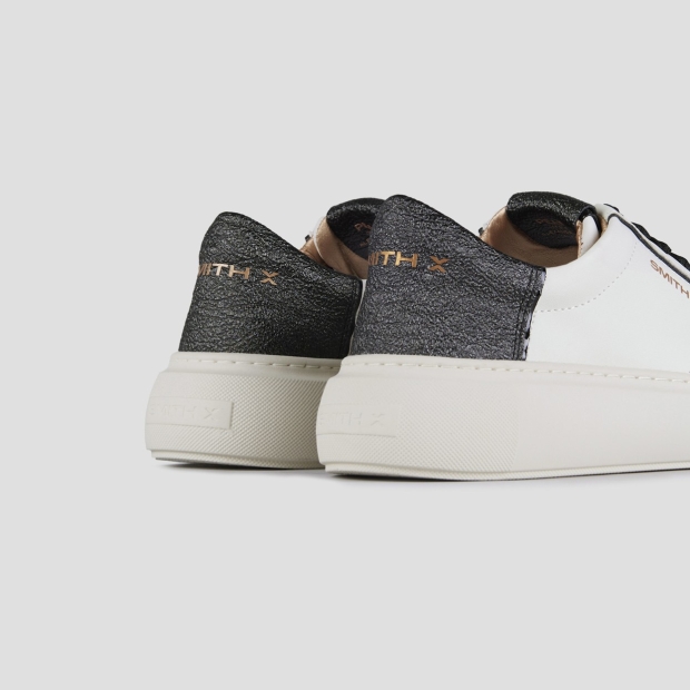 Sneakers Alexander Smith pearl woman in white and black glitter laminated heel - 4