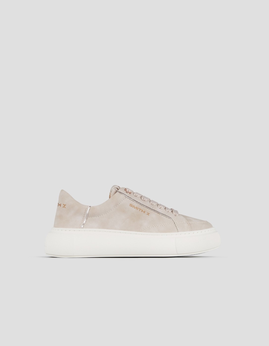 Sneakers Alexander Smith pearl woman in ivory suede and copper laminated details - 1