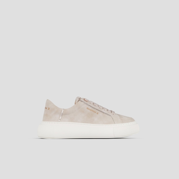 Sneakers Alexander Smith pearl woman in ivory suede and copper laminated details - 1