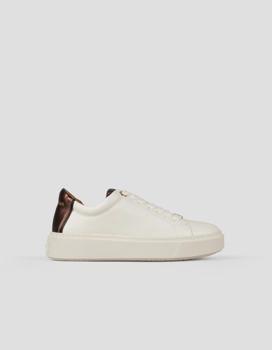 Sneakers Alexander Smith london woman in white bottalato leather and bronze laminated heel - 1
