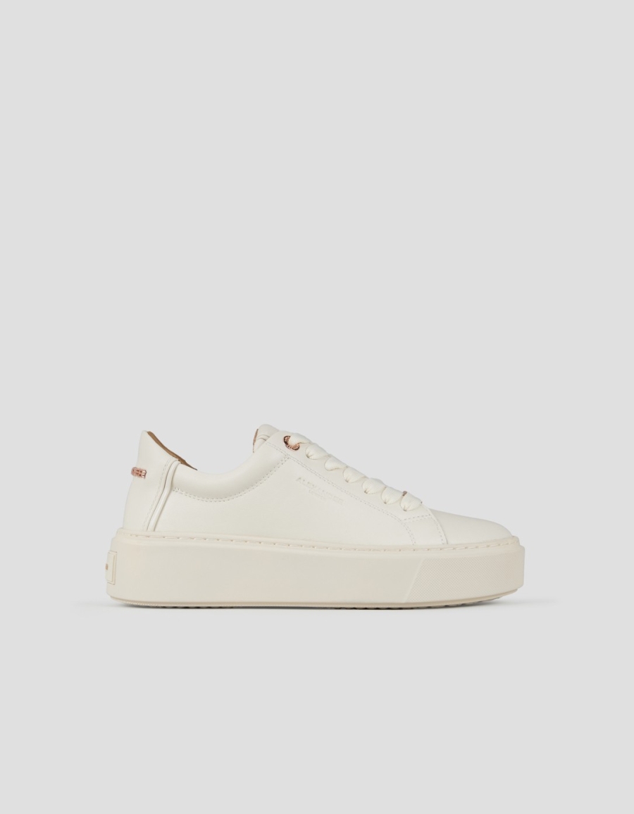 Sneakers Alexander Smith london high woman in ivory smooth leather and ivory sole - 1