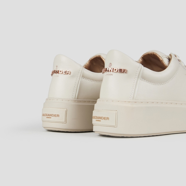 Sneakers Alexander Smith london high woman in ivory smooth leather and ivory sole - 4