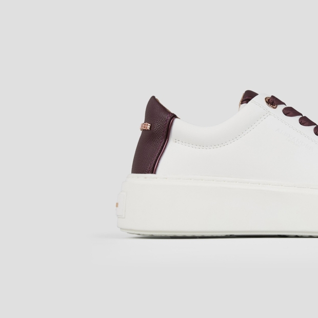 Sneakers Alexander Smith london high woman in white smooth leather and brodeaux palmellato leather heel - 2