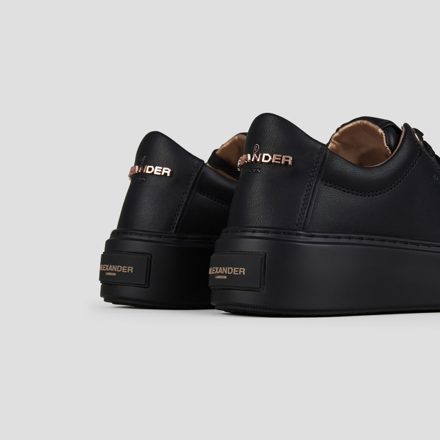 Sneakers Alexander Smith london high woman in black smooth leather and black sole - 4