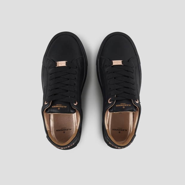 Sneakers Alexander Smith london high woman in black smooth leather and black sole - 5