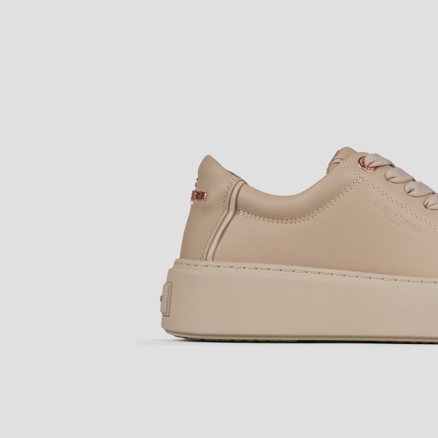 Sneakers Alexander Smith london high woman in beige smooth leather and beige sole - 2