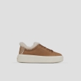 London High Woman in sand leather and eco-fur lining
