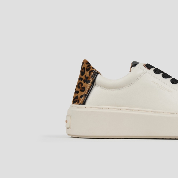 Sneakers Alexander Smith london high woman in smooth white leather and spotted pony heel - 2