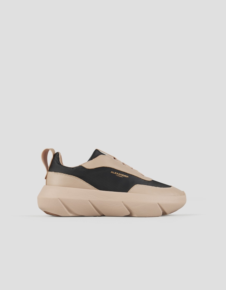 Sneakers Alexander Smith eclipse woman in beige leather and black technical fabric - 1