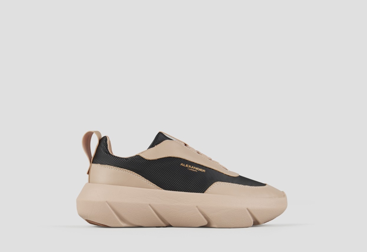 Sneakers Alexander Smith eclipse woman in beige leather and black technical fabric - 1