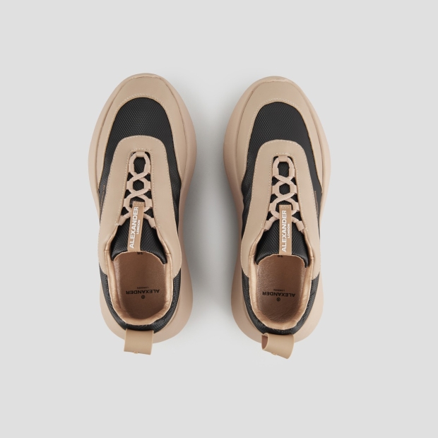 Sneakers Alexander Smith eclipse woman in beige leather and black technical fabric - 6