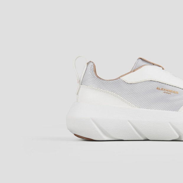 Sneakers Alexander Smith eclipse woman in white leather and silver technical fabric - 3