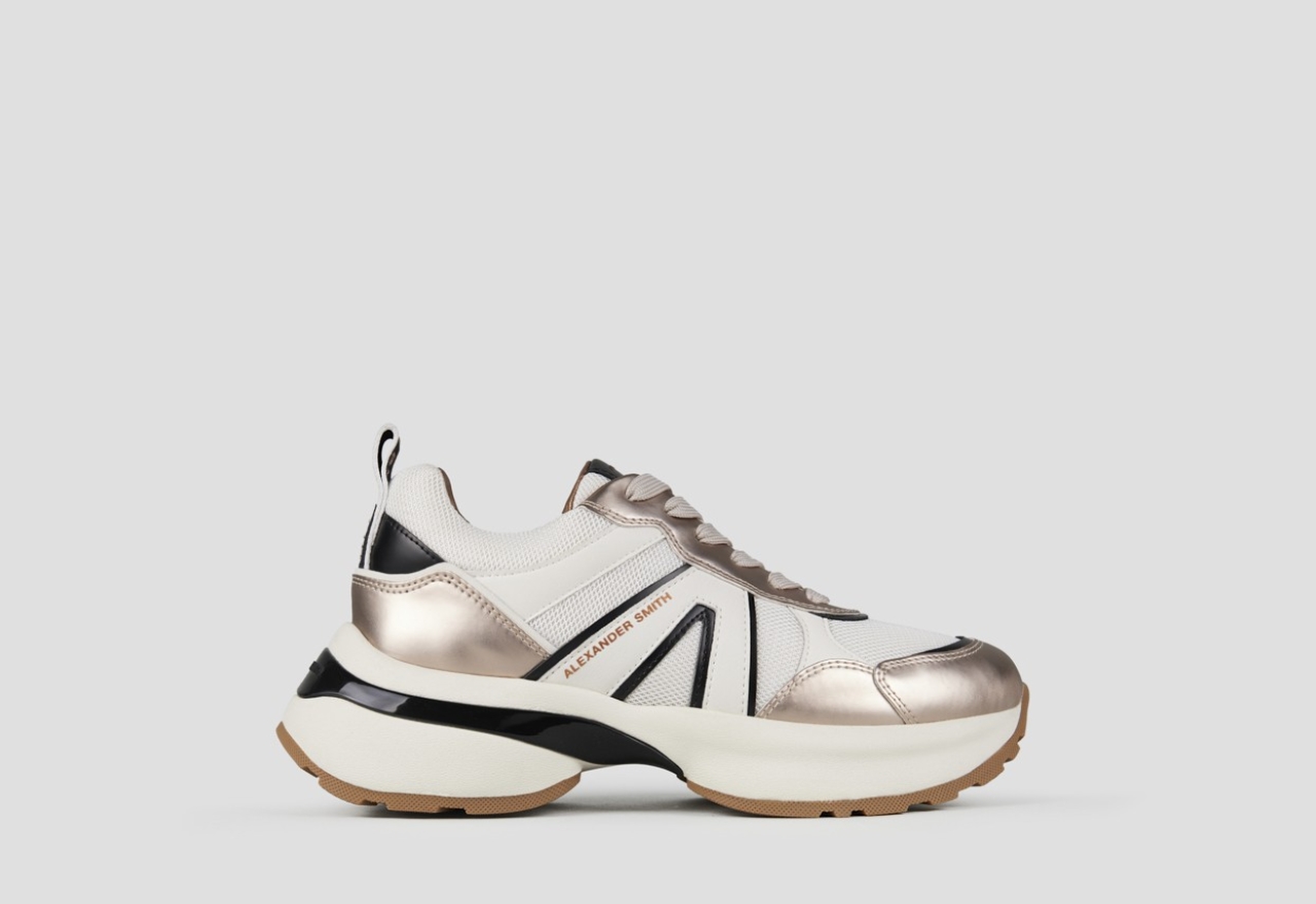 Sneakers Alexander Smith victoria woman in platinum leather and mesh with mirror details - 1