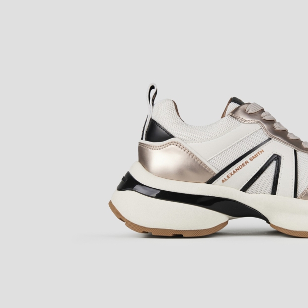 Sneakers Alexander Smith victoria woman in platinum leather and mesh with mirror details - 2