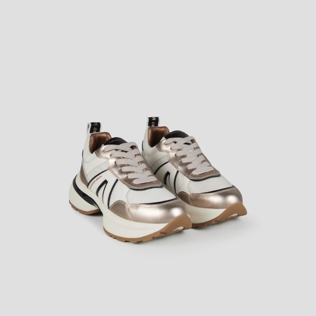 Sneakers Alexander Smith victoria woman in platinum leather and mesh with mirror details - 3