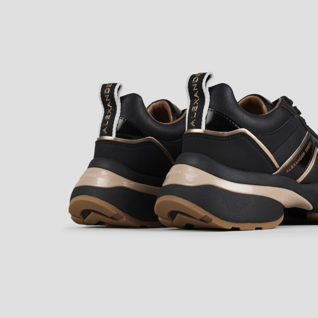 Sneakers Alexander Smith victoria woman in black leather and matte mirror details - 4