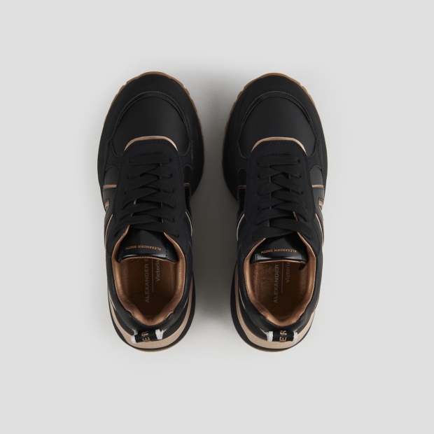 Sneakers Alexander Smith victoria woman in black leather and matte mirror details - 5