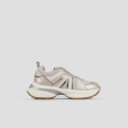 Victoria Woman in ivory mesh and dusty laminated with gold details