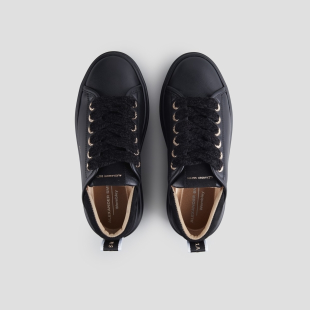 Sneakers Alexander Smith wembley high woman in black leather and black sole - 5