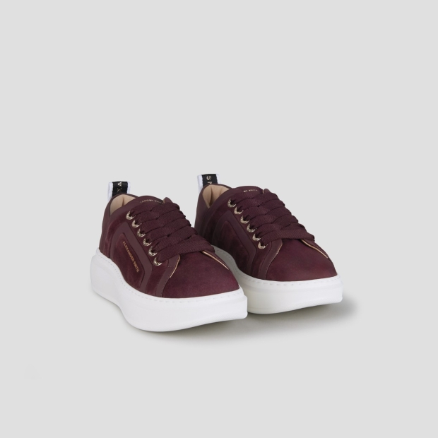 Sneakers Alexander Smith wembley woman in bordeaux suede with leather side ribbing and heel - 3