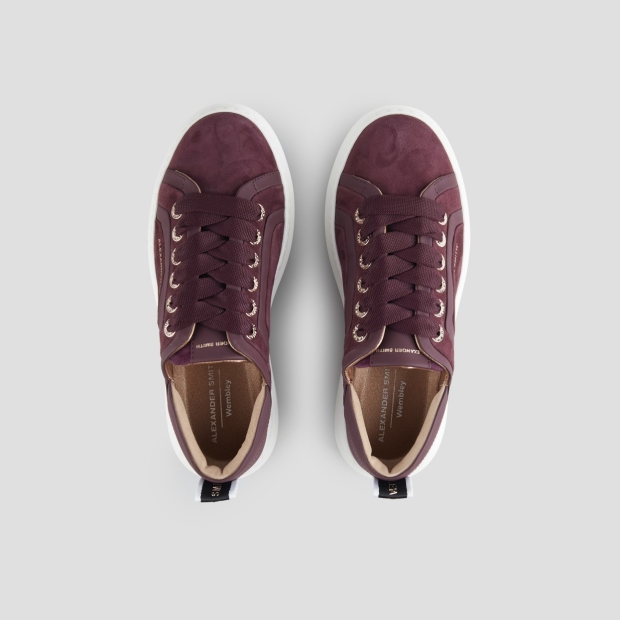 Sneakers Alexander Smith wembley woman in bordeaux suede with leather side ribbing and heel - 5
