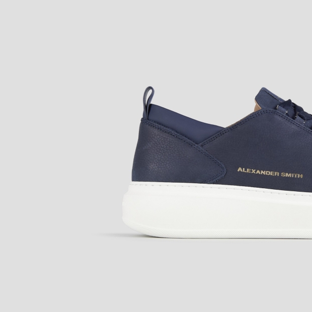 Sneakers Alexander Smith wembley man in blue bottalato nubuck and smooth leather details - 2