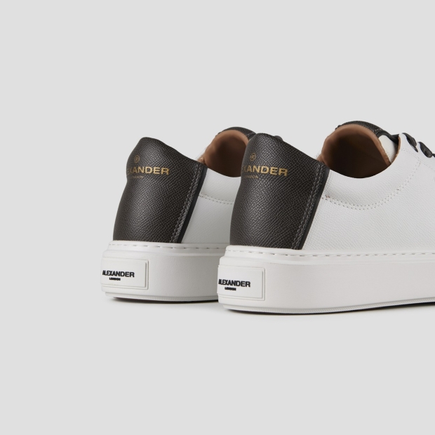 Sneakers Alexander Smith london man in white palmellato leather and dark grey heel - 4
