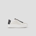 London High Woman in white pearly bottalata leather and black heel