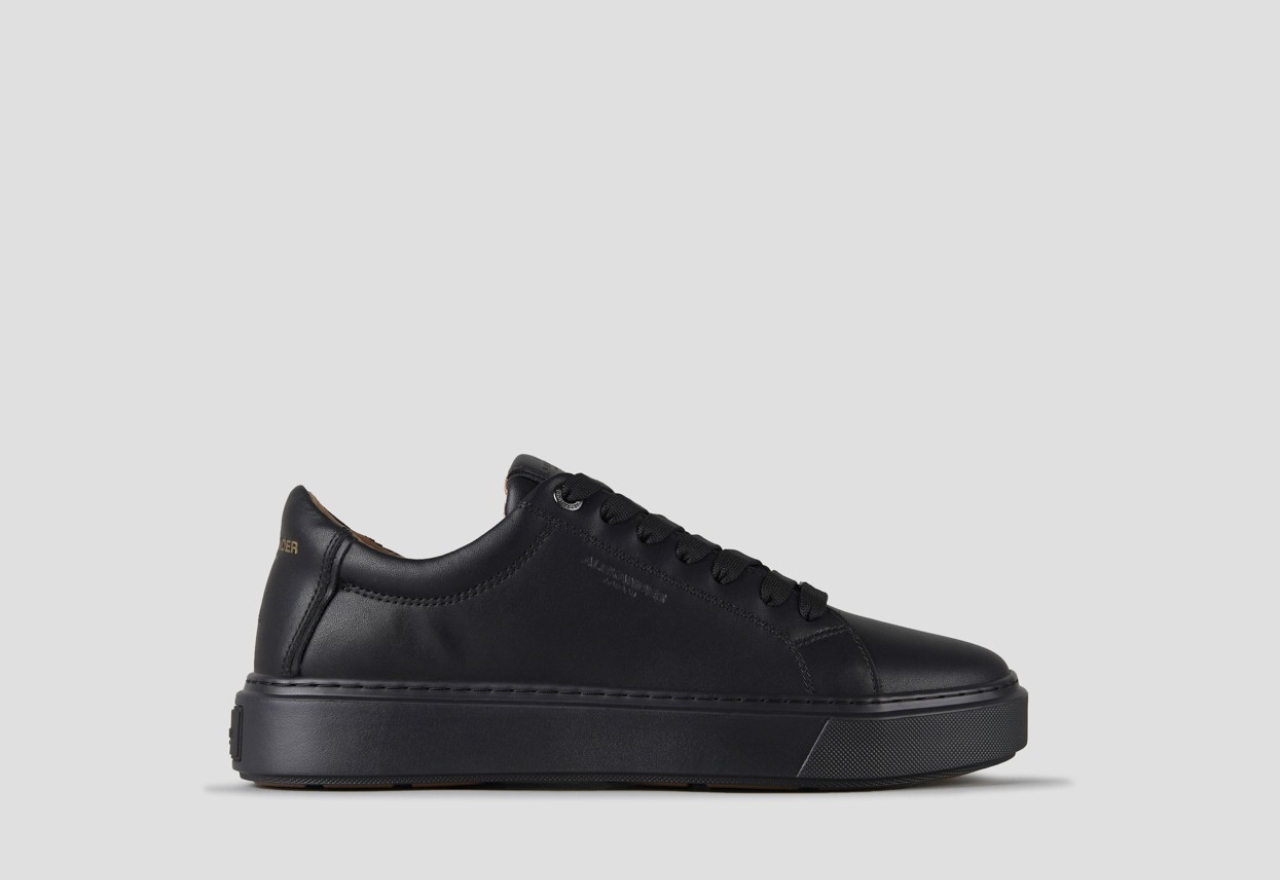 Sneakers Alexander Smith london man in smooth black leather and black sole - 1
