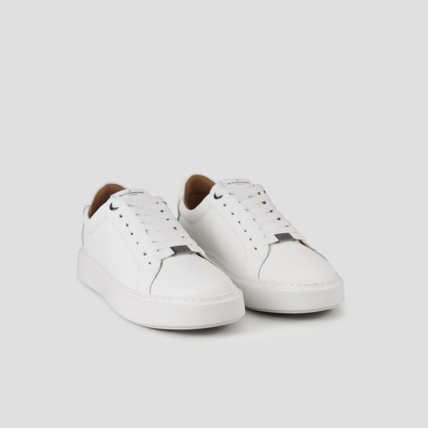 Sneakers Alexander Smith london man in white leather and metallic logo - 4