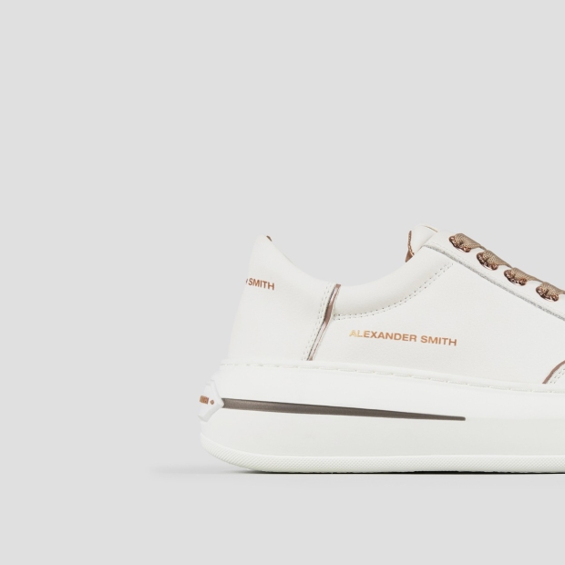 Sneakers Alexander Smith lancaster woman in white bottalato leather and sand details - 2