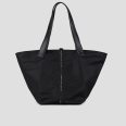 Lauren Large handbag with shoulder strap in black nylon