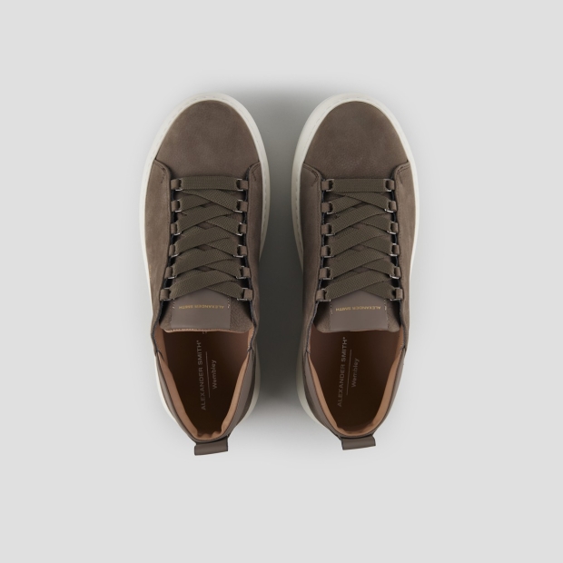 Sneakers Alexander Smith wembley man in brown bottalato nubuck and smooth leather details - 5