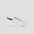 Wembley Man High Frequency in smooth white leather and blue details